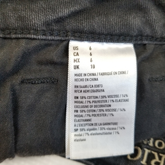 American Eagle Super Hi Rise Shortie Denim Shorts Black Destructed 6 - Picture 4 of 5